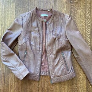 Naf Naf Lambskin Leather Jacket